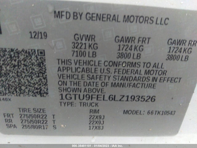 GMC Sierra 1500 Denali 2020 1GTU9FEL6LZ193526 Image 9