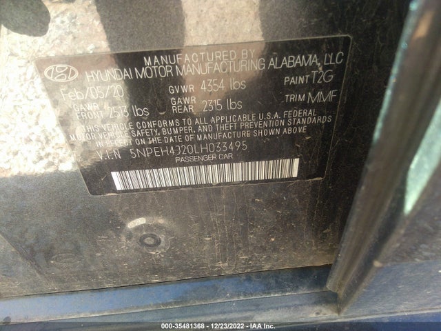 2020 Hyundai Sonata, VIN: 5NPEH4J20LH033495