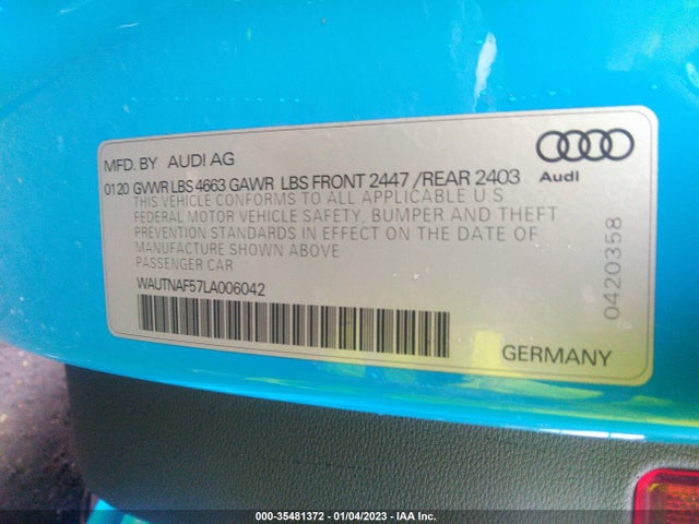 2020 Audi A5, VIN: WAUTNAF57LA006042
