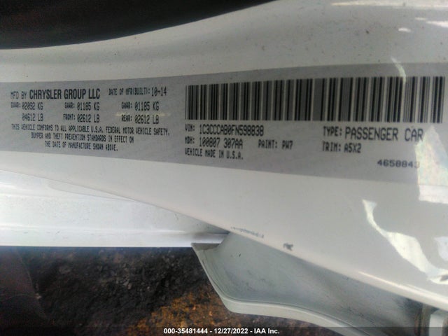 Chrysler 200 Limited 2015 1C3CCCAB0FN598838 Image 9
