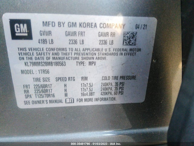 Chevrolet Trailblazer Ls 2021 KL79MMS28MB180563 Image 9