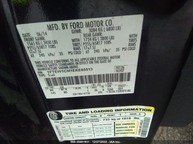 1FTEW1CM1EKE85513 Ford F-150 Xl/stx/xlt