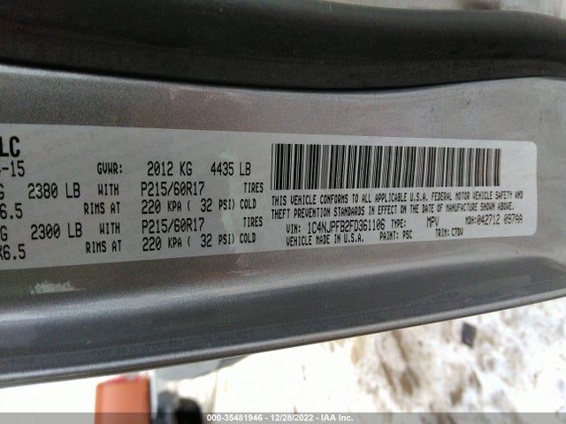 Jeep Patriot Latitude 2015 1C4NJPFB2FD361106 Image 10