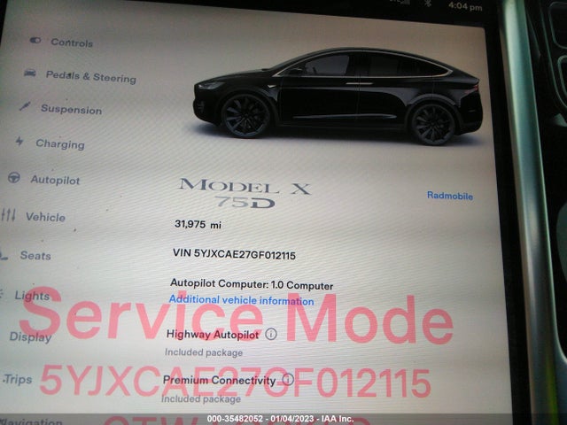 Tesla Model X 70d/90d/75d/60d 2016 5YJXCAE27GF012115 Image 9
