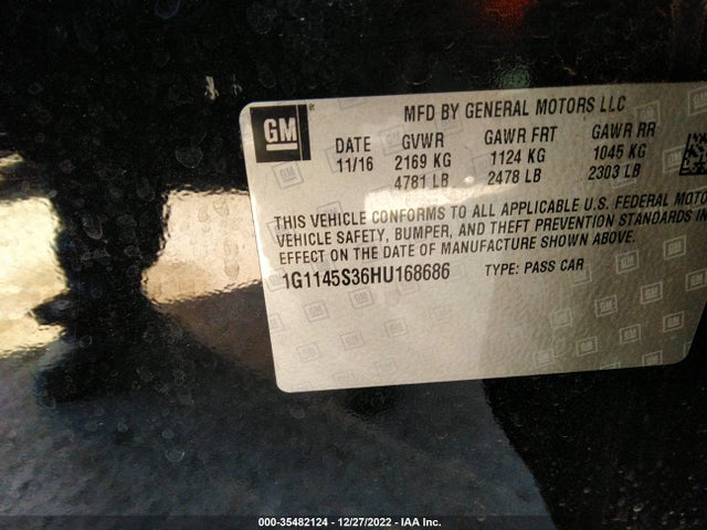 Chevrolet Impala Premier 2017 1G1145S36HU168686 Image 10