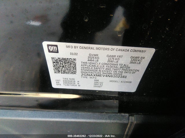 Chevrolet EQUINOX RS 2022 2GNAXMEV4N6102161 Image 9