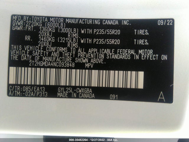 2022 Lexus RX, VIN: 2T2HGMDA4NC093848