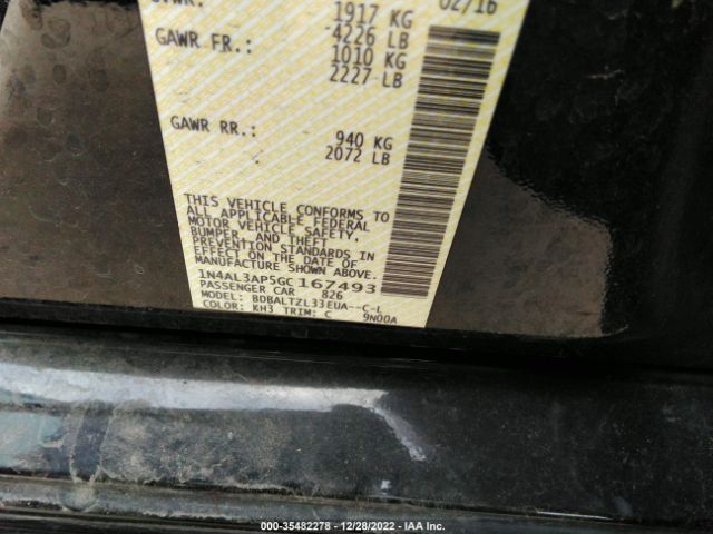 1N4AL3AP5GC167493 Nissan Altima 2.5 Sl