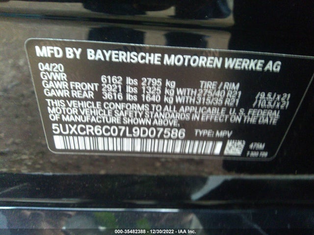 2020 BMW X5, VIN: 5UXCR6C07L9D07586