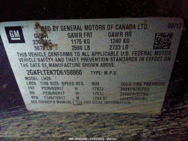 GMC Terrain Sle 2013 2GKFLTEK7D6158866 Image 10