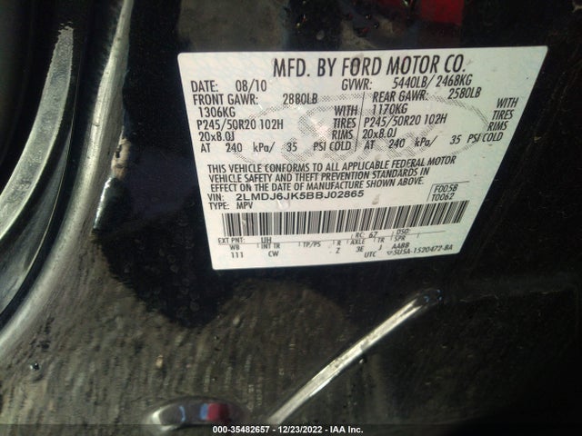 Lincoln MKX 2011 2LMDJ6JK5BBJ02865 Image 9