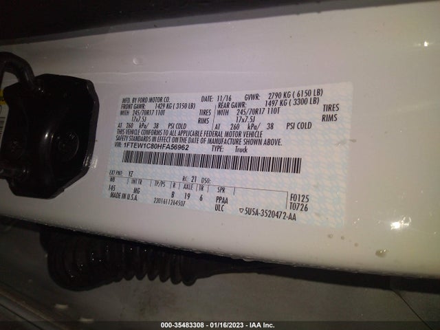 Ford F-150 Xl/xlt 2017 1FTEW1C80HFA56962 Image 14