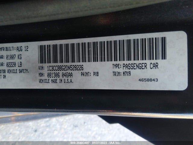 2013 CHRYSLER 200 TOURING VIN: 1C3CCBBG2DN528226