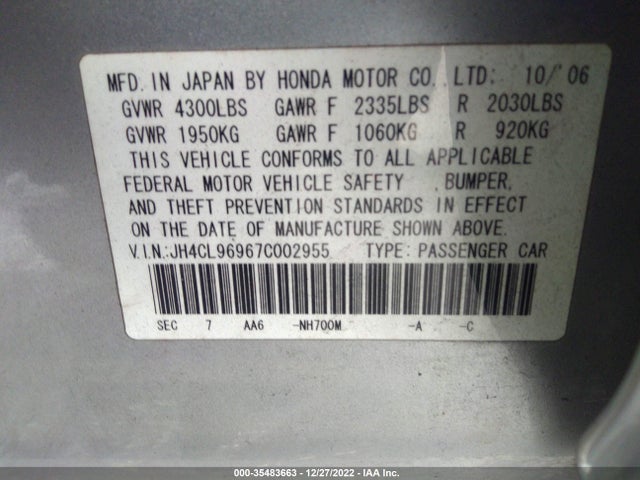 JH4CL96967C002955 Acura Tsx Navi
