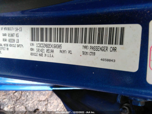 2014 DODGE AVENGER SE VIN: 1C3CDZAB2EN160305