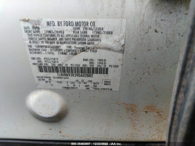 Lincoln MKS 2009 1LNHM93R39G602882 Image 10