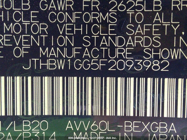 Lexus Es 300h Hybrid 2015 JTHBW1GG5F2093982 Image 9
