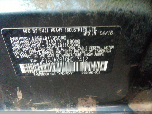 Subaru Impreza Sedan Limited 2016 JF1GJAK61GH017412 Image 10