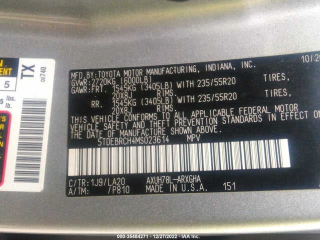 2021 Toyota Highlander, VIN: 5TDEBRCH4MS023614