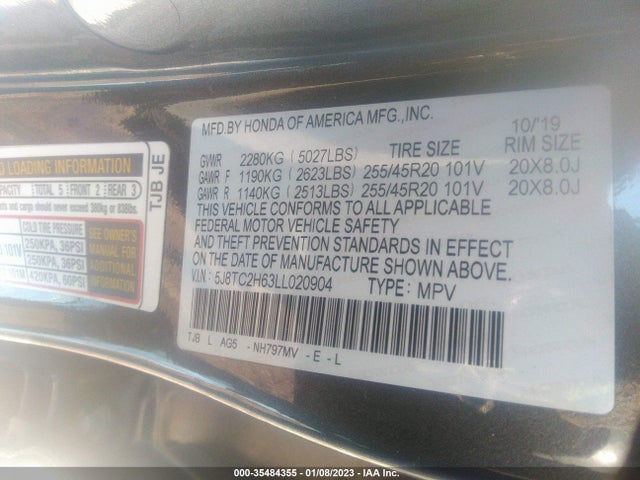 5J8TC2H63LL020904 Acura Rdx W/a-spec Pkg
