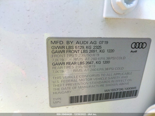 WA1EECF3XL1000865 Audi Q3 S Line Premium Plus