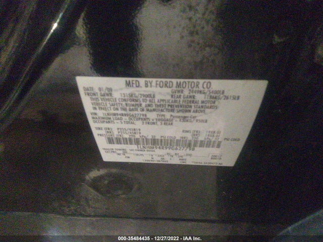 Lincoln MKS 2009 1LNHM94R99G627798 Image 10