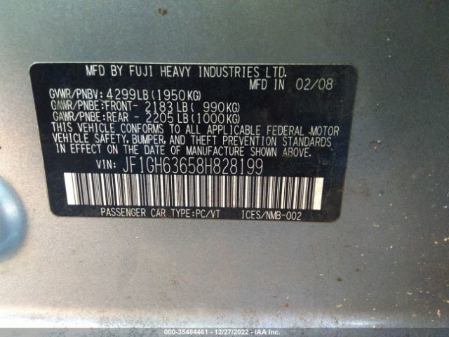JF1GH63658H828199 Subaru Impreza Wagon Outback Sport