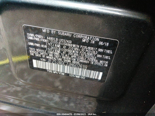 2018 Subaru Forester, VIN: JF2SJAGC2JH602639