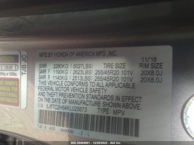Acura Rdx W/a-spec Pkg 2019 5J8TC2H64KL025673 Image 10