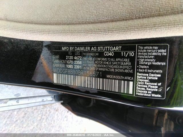 35484616 :رقم المزاد ، WDDGF8BB0BR156571 vin ، 2011 Mercedes-benz C-class C 300 مزاد بيع