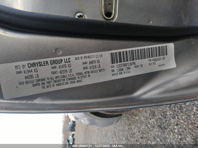 Dodge DART SXT 2015 1C3CDFBB6FD180786 Image 9