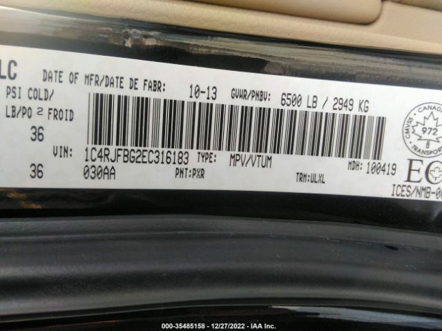 1C4RJFBG2EC316183 Jeep Grand Cherokee Limited