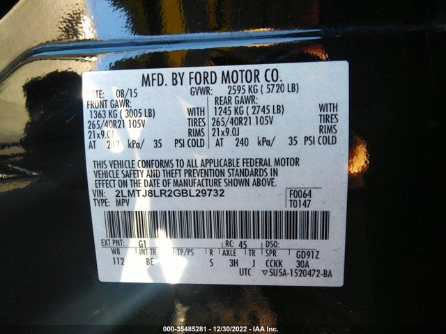 Lincoln MKX 2016 2LMTJ8LR2GBL29732 Image 10