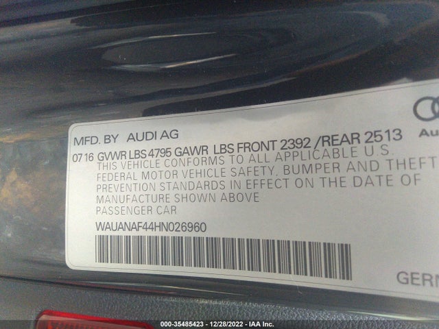 Audi A4 PREMIUM 2017 WAUANAF44HN026960 Image 9