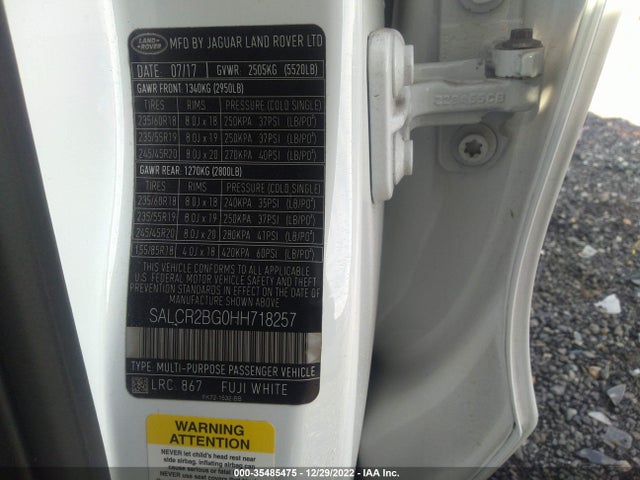 2017 Land Rover Discovery, VIN: SALCR2BG0HH718257
