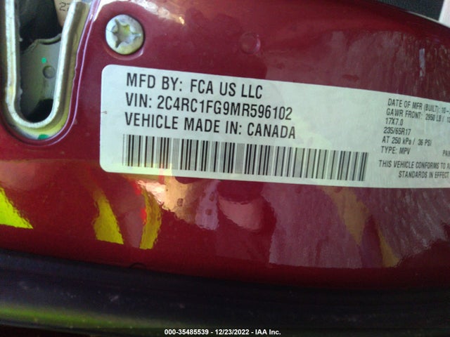 Chrysler Pacifica Touring 2021 2C4RC1FG9MR596102 Image 9