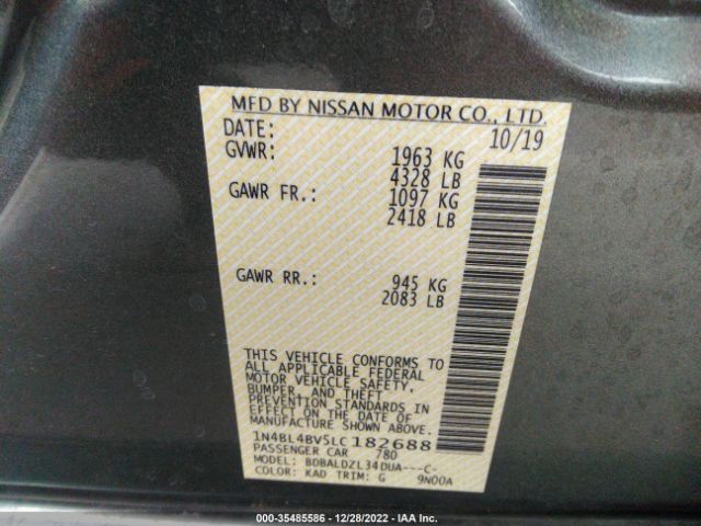 1N4BL4BV5LC182688 Nissan Altima 2.5 S
