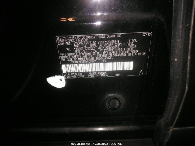 2013 TOYOTA RAV4 LIMITED VIN: 2T3YFREV5DW009272