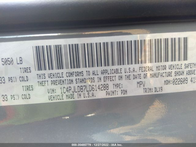 1C4PJLDB7LD614288 Jeep Cherokee Limited