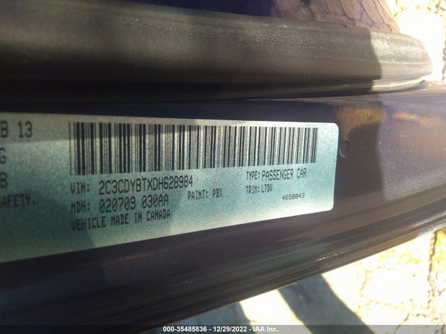 2013 DODGE CHALLENGER R/T VIN: 2C3CDYBTXDH628984