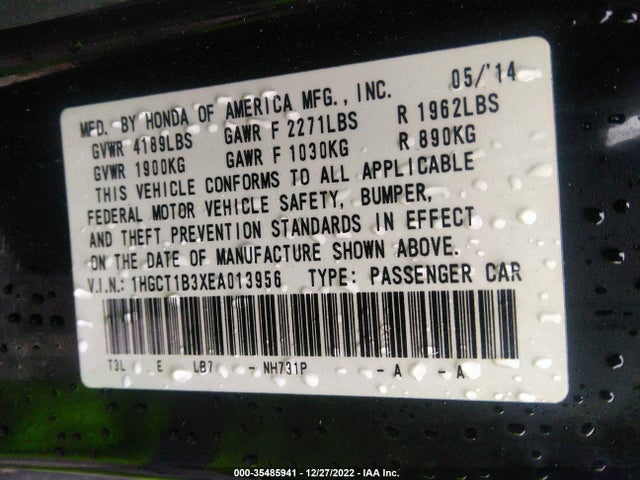 Honda Accord Coupe Lx-s 2014 1HGCT1B3XEA013956 Image 9