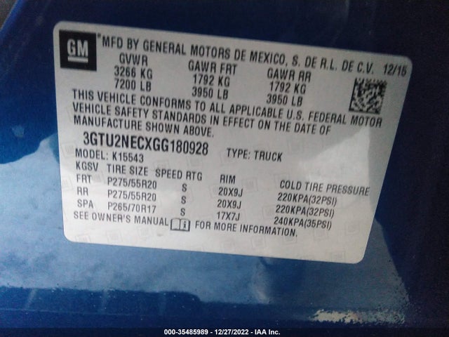 GMC Sierra 1500 Slt 2016 3GTU2NECXGG180928 Image 9