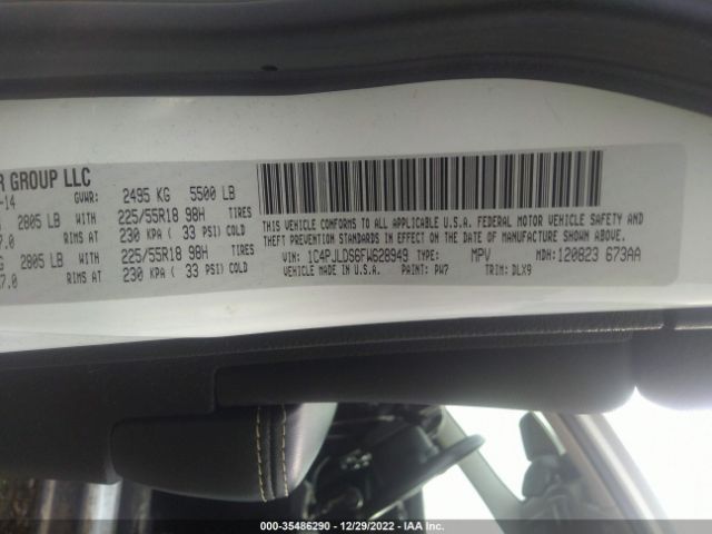 1C4PJLDS6FW628949 Jeep Cherokee Limited