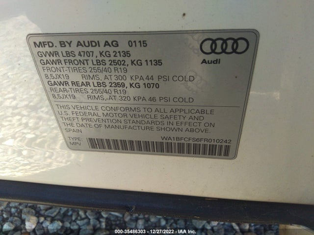 2015 Audi Q3, VIN: WA1BFCFS6FR010242