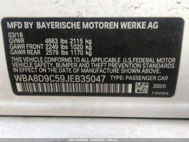 WBA8D9C59JEB35047 BMW 3 Series 330i Xdrive