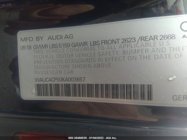 2019 Audi S5, VIN: WAUC4CF50KA003657