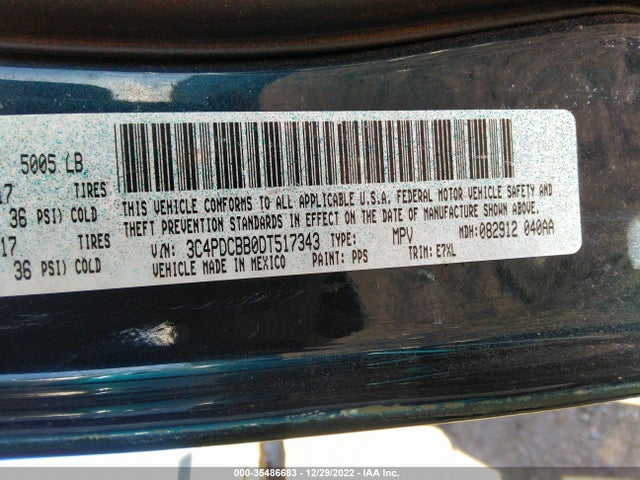 2013 DODGE JOURNEY SXT VIN: 3C4PDCBB0DT517343