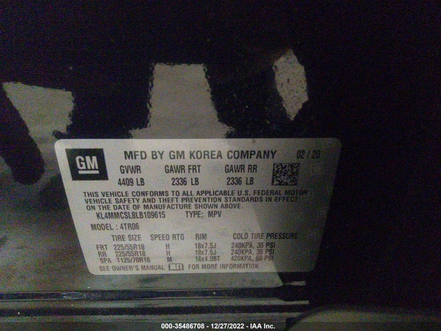 2020 Buick Encore, VIN: KL4MMCSL8LB109615