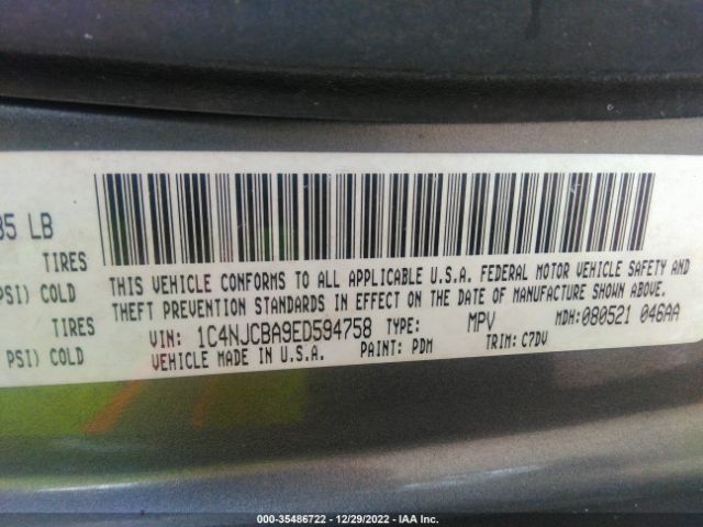 1C4NJCBA9ED594758 Jeep Compass Sport