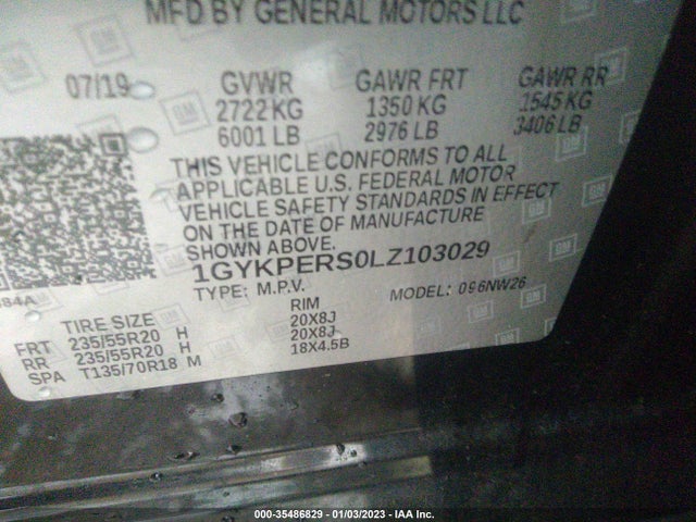 Cadillac XT6 2020 1GYKPERS0LZ103029 Image 9